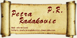 Petra Radaković vizit kartica
